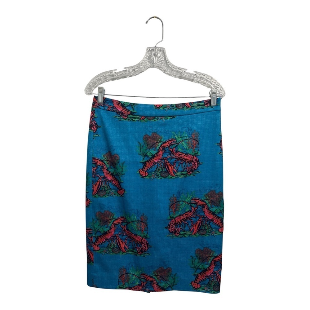 J.Crew Skirt Women’s Size 4 No. 2 Pencil Lobster Print Grasscloth AO728